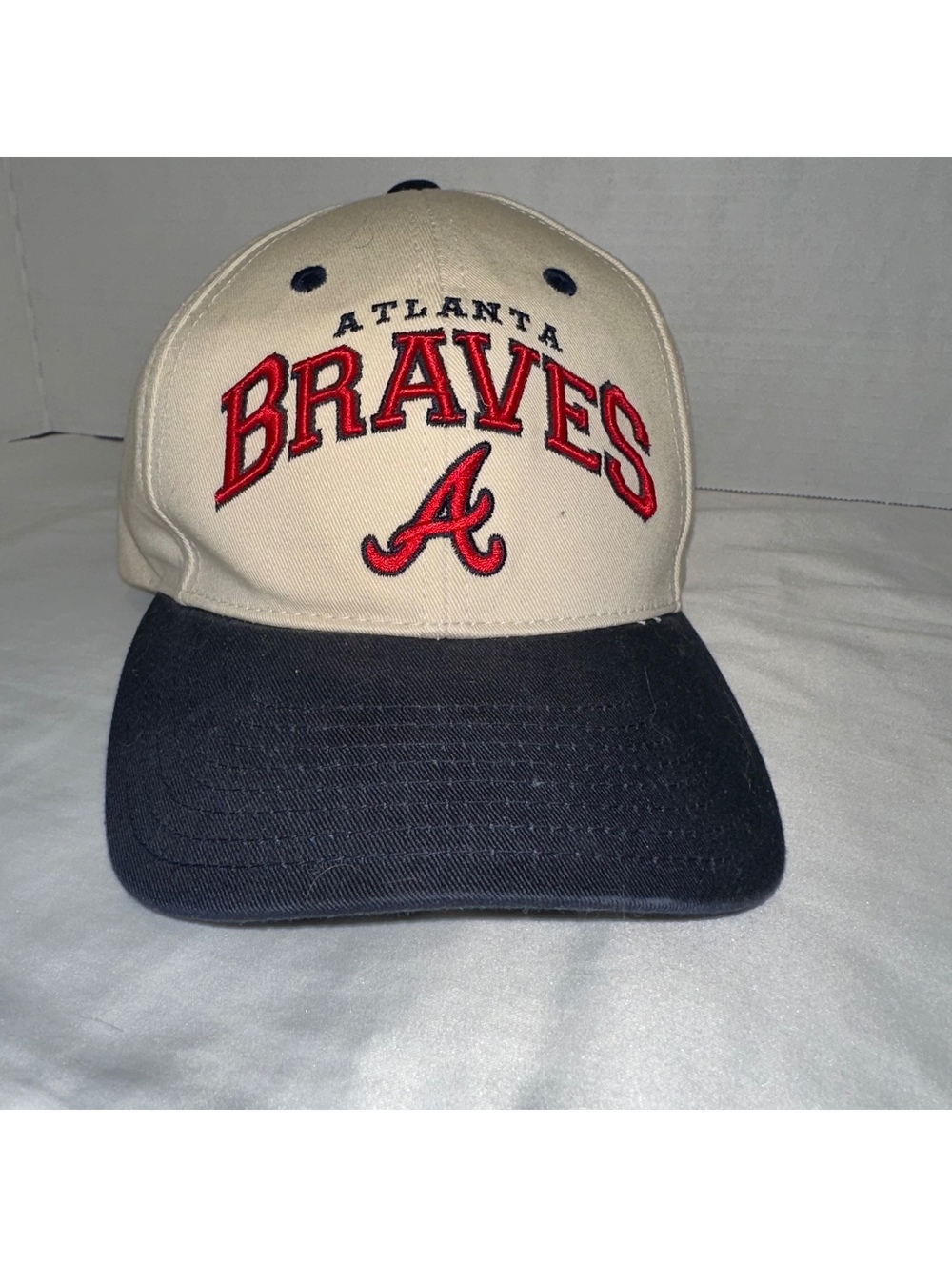 Vintage 90s Atlanta Braves Logo Athletic MLB Baseball Cap Hat One Size